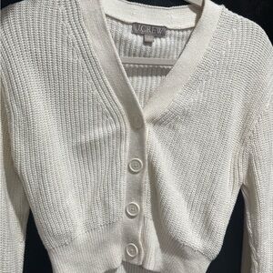 J. Crew Women's White Button-Up Cardigan
